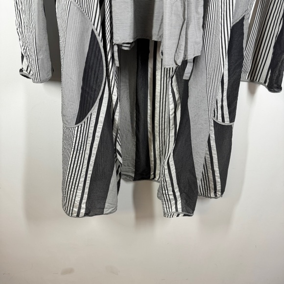 Vintage Kim Bernardin Paris Cardigan Gray Black Large  Avant Garde Lagenlook - Picture 8 of 16